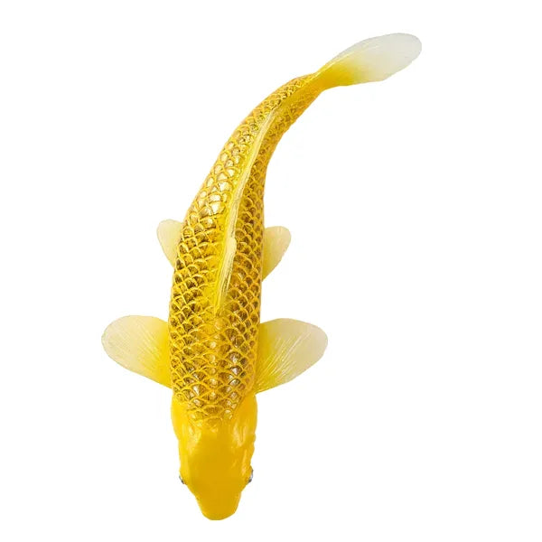 Koi karpe figur, guldtone, plast 12,6 cm – pædagogisk samlerobjekt, MOJO