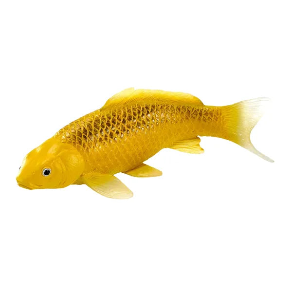 Koi karpe figur, guldtone, plast 12,6 cm – pædagogisk samlerobjekt, MOJO