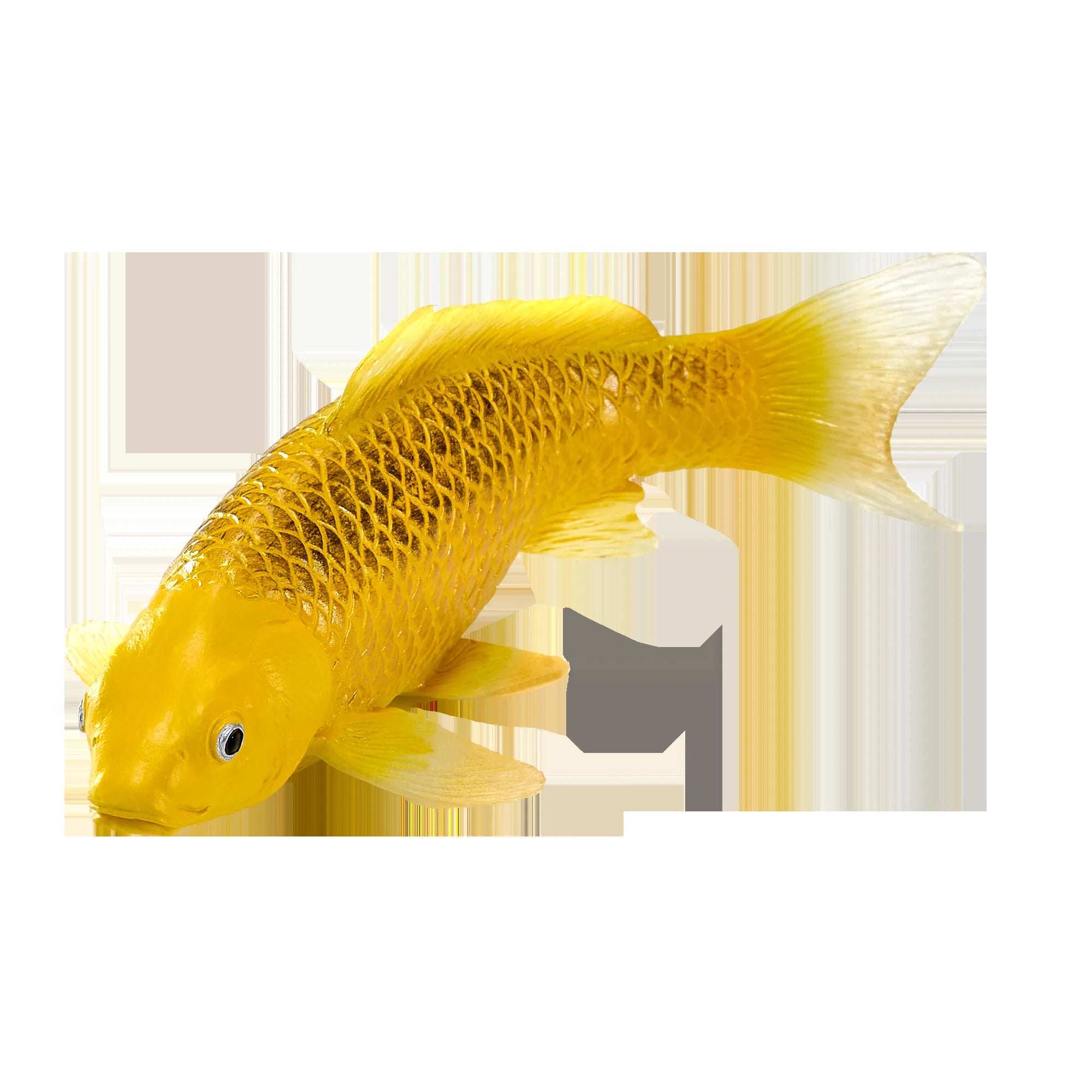 Koi karpe figur, guldtone, plast 12,6 cm – pædagogisk samlerobjekt, MOJO