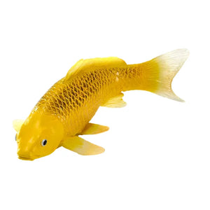 Koi karpe figur, guldtone, plast 12,6 cm – pædagogisk samlerobjekt, MOJO