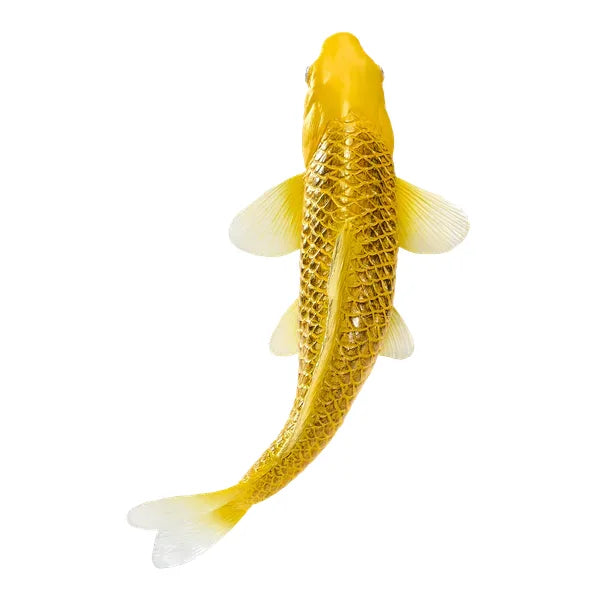 Koi karpe figur, guldtone, plast 12,6 cm – pædagogisk samlerobjekt, MOJO