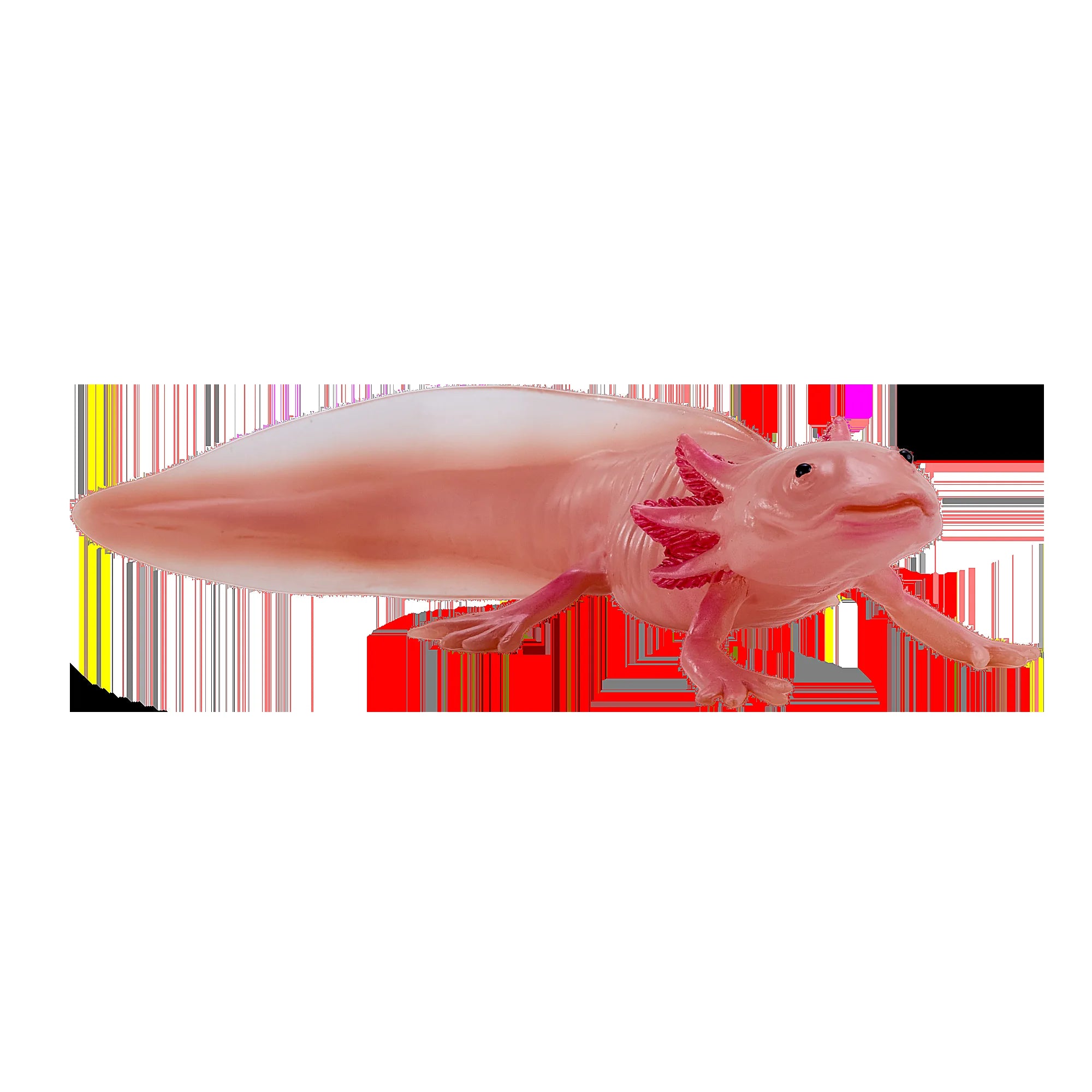Axolotl halepadde pædagogisk dyrefigur i kunststof, 9,5x6,5 cm – Mojo