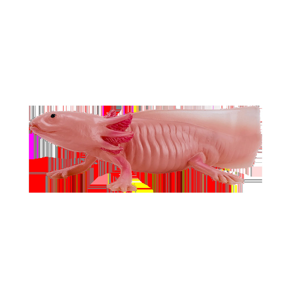 Axolotl halepadde pædagogisk dyrefigur i kunststof, 9,5x6,5 cm – Mojo