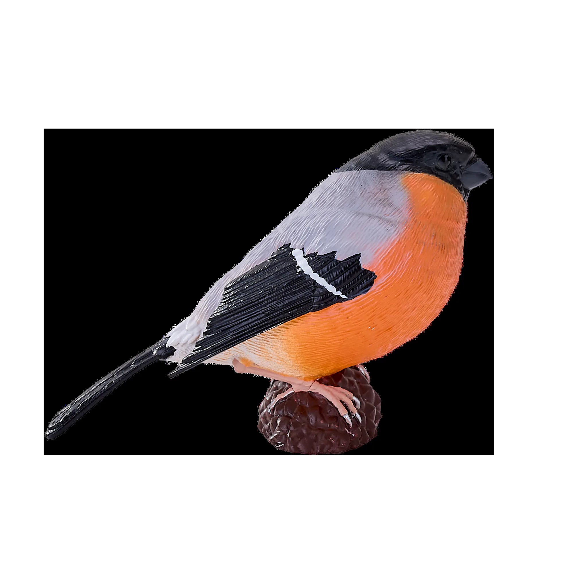 Dompap fuglefigur i kunststof 6,8 cm - håndmalet pædagogisk legetøj til børn 3+ år, Mojo