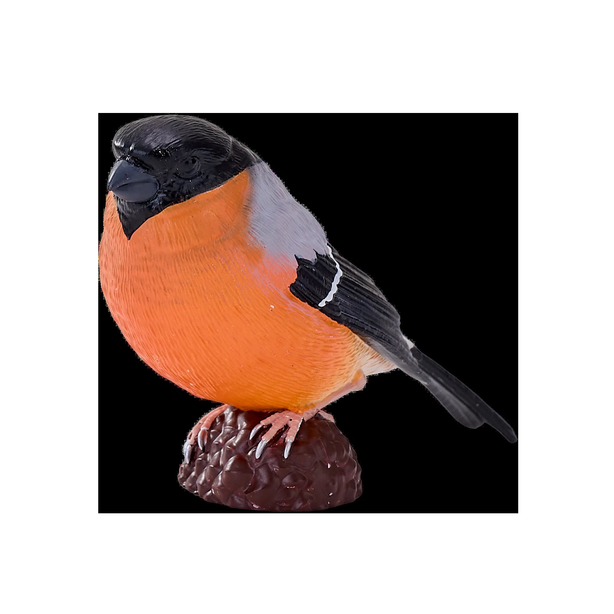 Dompap fuglefigur i kunststof 6,8 cm - håndmalet pædagogisk legetøj til børn 3+ år, Mojo