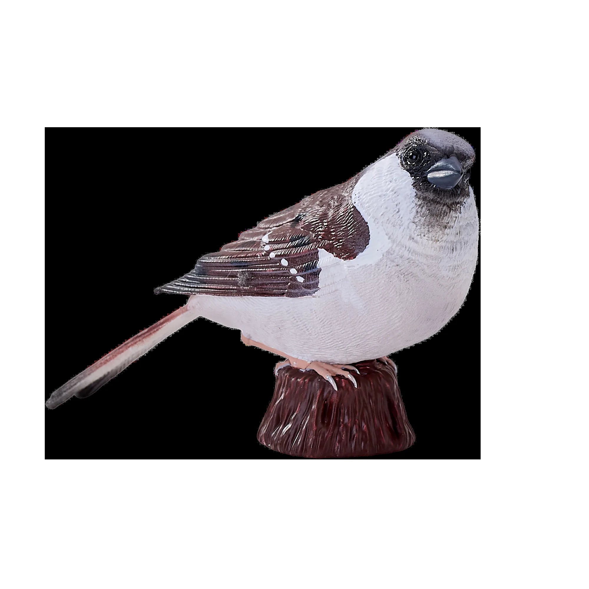 Gråspurv figur, håndmalet pædagogisk legetøj 7,3 cm — Mojo
