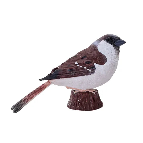 Gråspurv figur, håndmalet pædagogisk legetøj 7,3 cm — Mojo