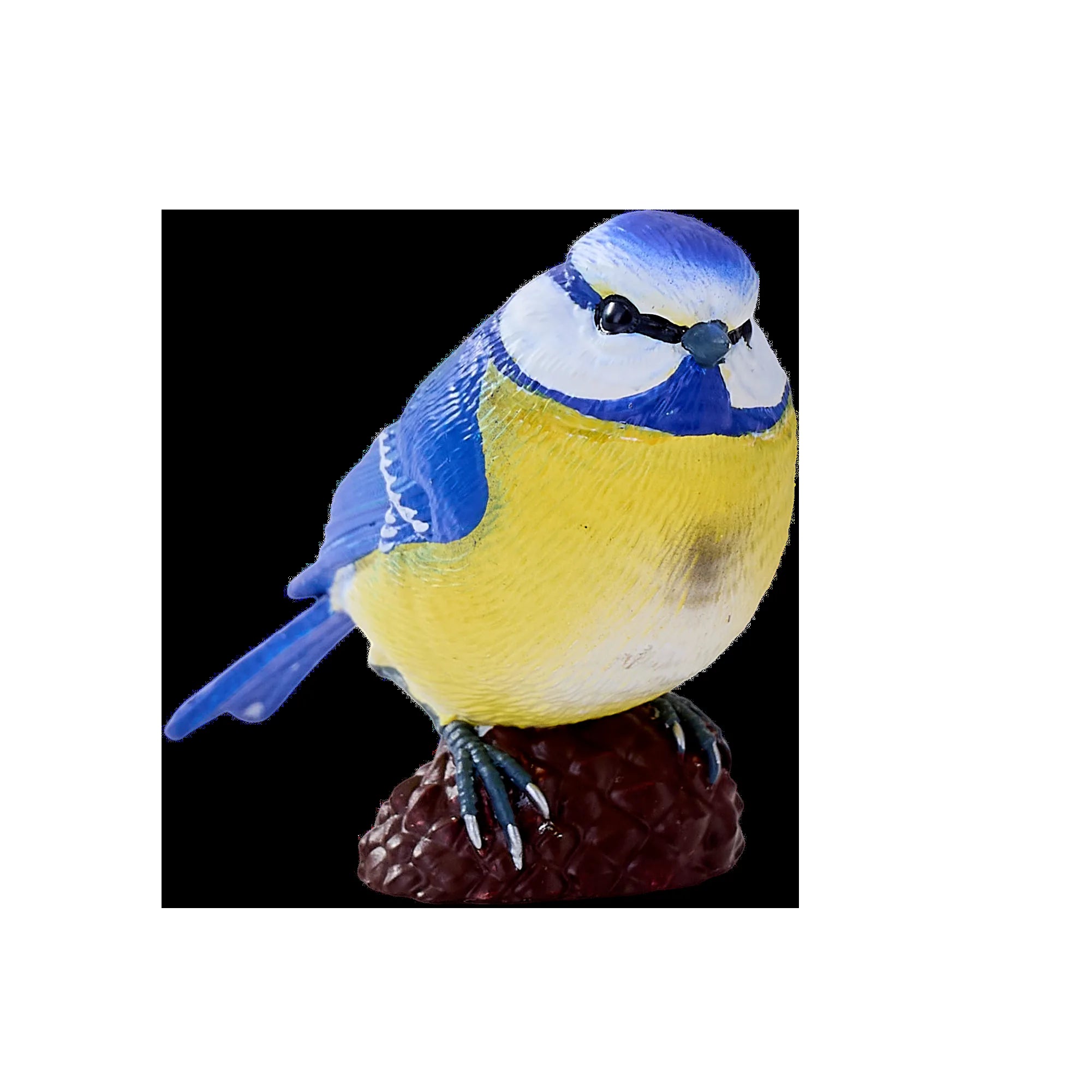 Blåmejse fuglefigur håndmalet, naturtro 6,5 cm – pædagogisk legetøj og samlerobjekt, MOJO