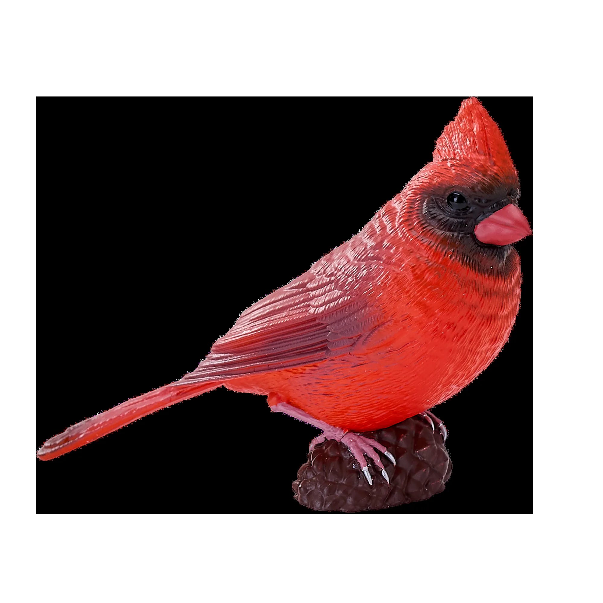 Rød kardinal fuglefigur håndmalet pædagogisk læring 6,2 cm – Mojo