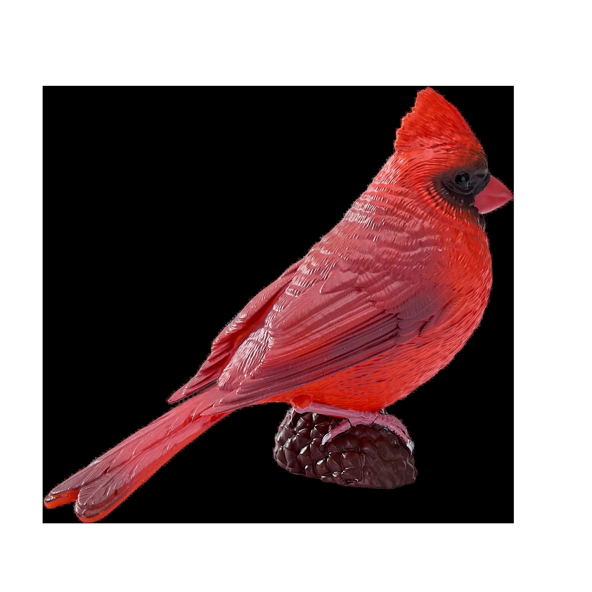 Rød kardinal fuglefigur håndmalet pædagogisk læring 6,2 cm – Mojo