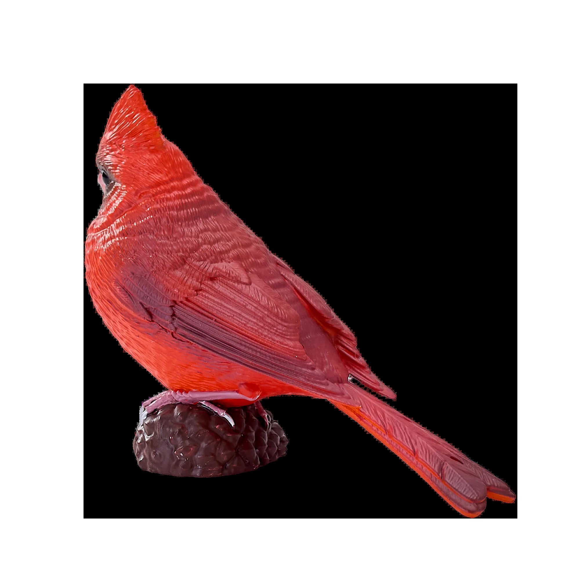 Rød kardinal fuglefigur håndmalet pædagogisk læring 6,2 cm – Mojo