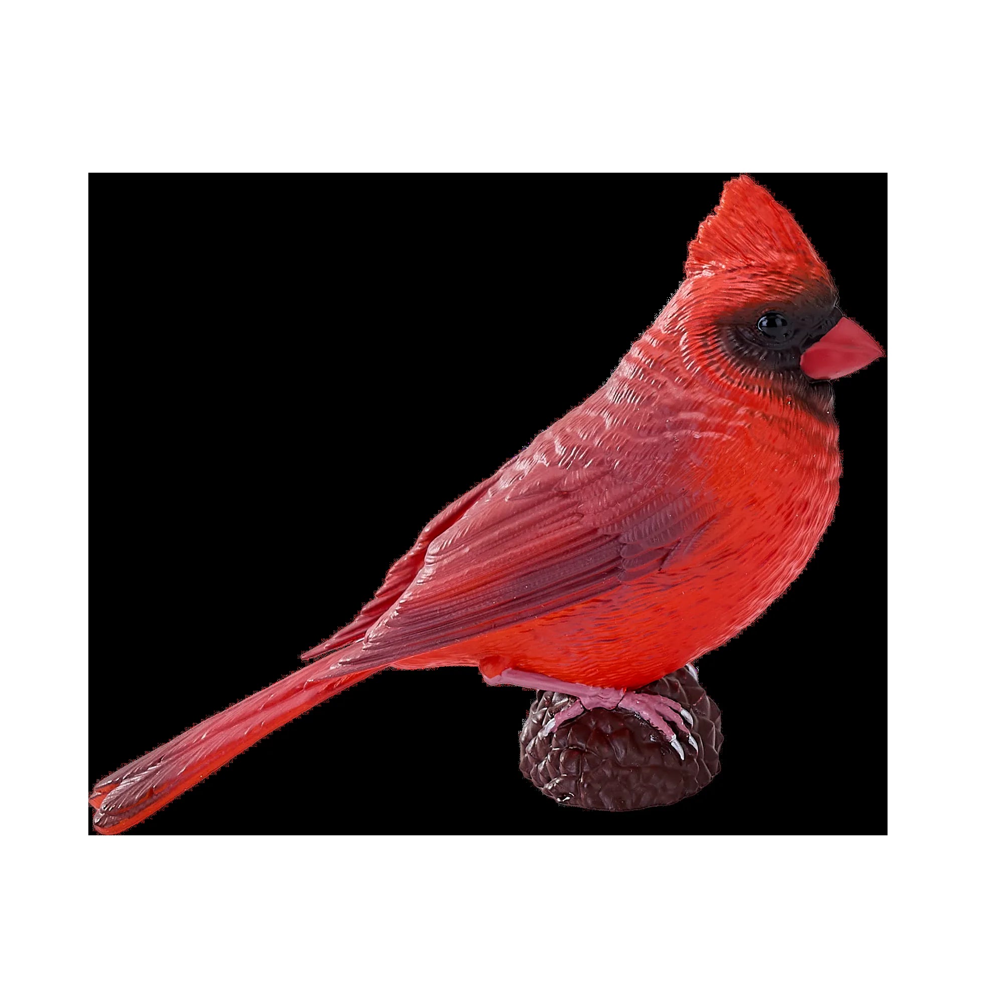 Rød kardinal fuglefigur håndmalet pædagogisk læring 6,2 cm – Mojo