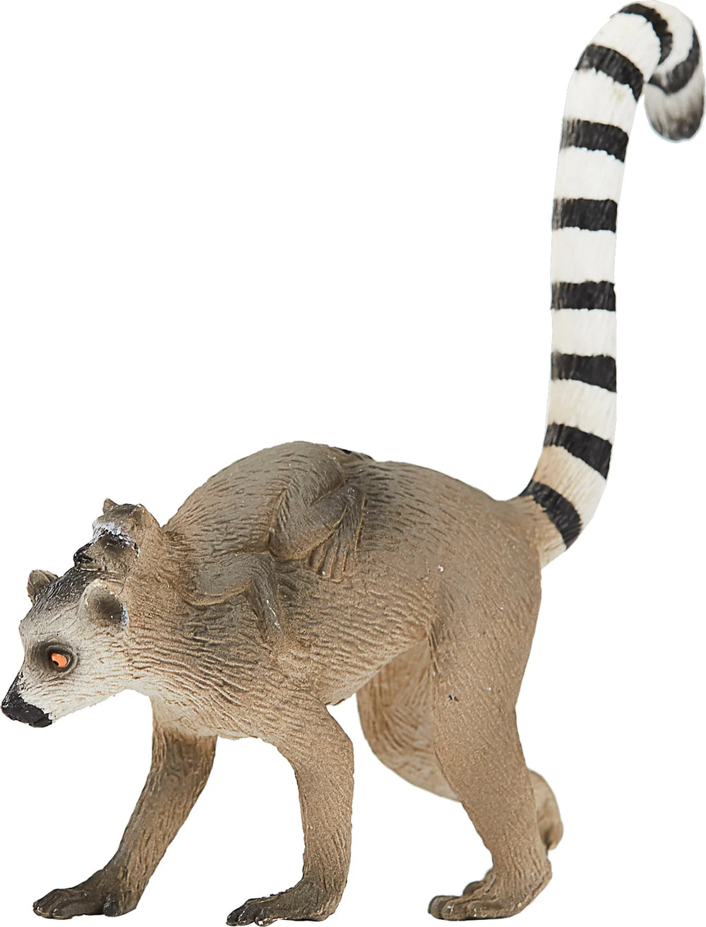 Lemur med unge legetøj, 7 cm – sikker plastik, fra 3 år | Mojo