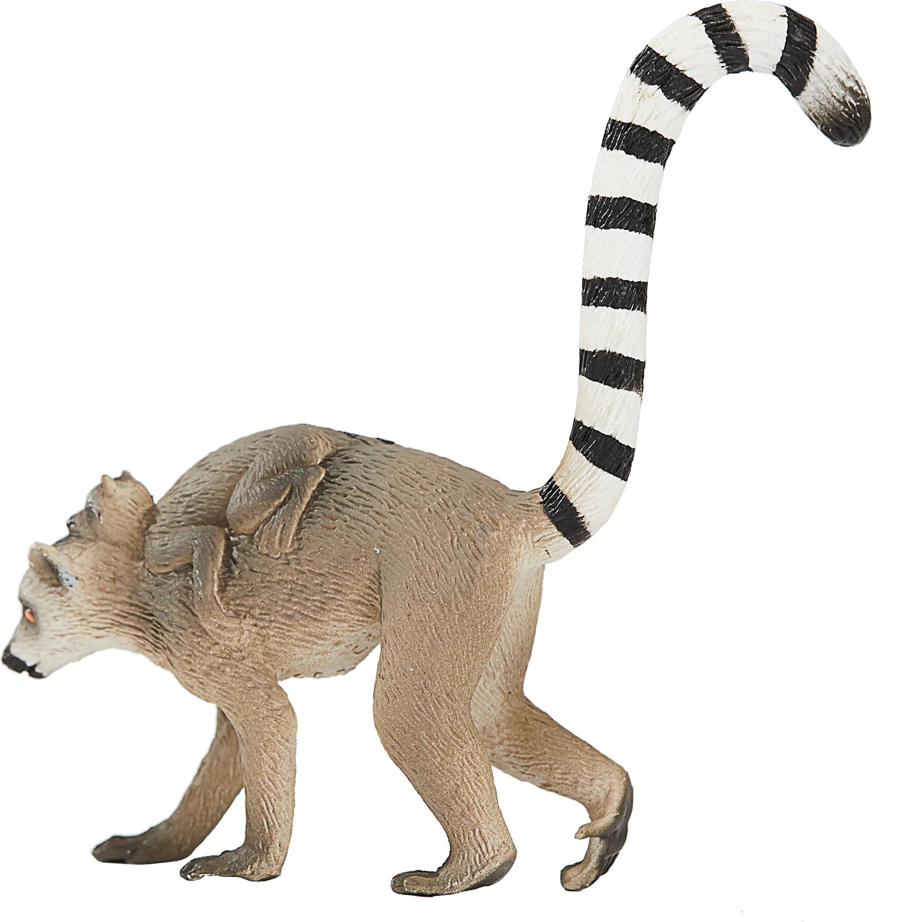 Lemur med unge legetøj, 7 cm – sikker plastik, fra 3 år | Mojo