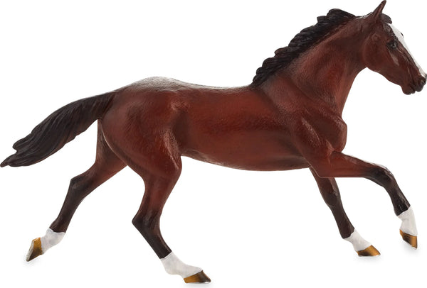 Thoroughbred legetøjs-hest 17 cm – realistisk plastikmodel til rolleglæde og finmotorik, aldersgruppe 3+ — Mojo