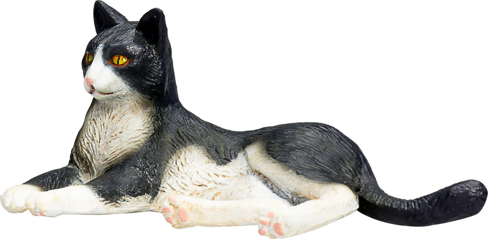 Kattefigur sort/hvid 7x4x3,5 cm til leg & samling, plastik, fra 3 år — Mojo