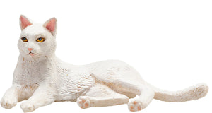Kat figur liggende hvid 7x4x3,5 cm legetøj 3+ år – Mojo