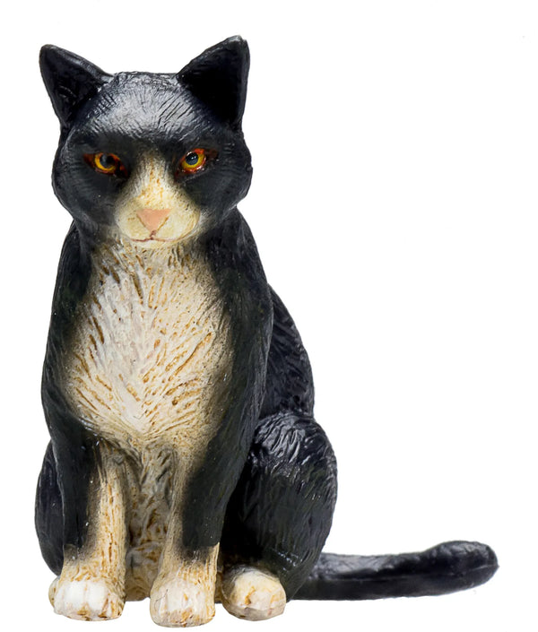 Kat figur siddende, broget 4,5 cm – legetøj uden ftalater, 3+ år. Mojo