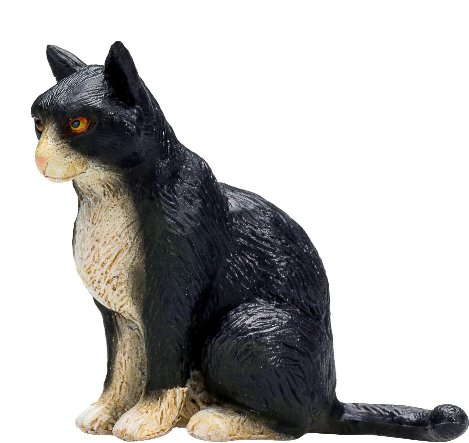 Kat figur siddende, broget 4,5 cm – legetøj uden ftalater, 3+ år. Mojo