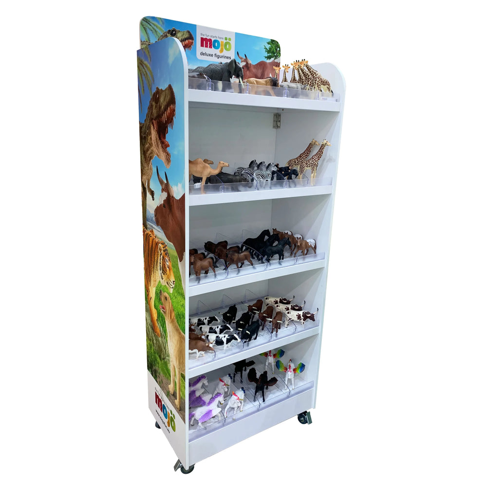 62 Cm Hvid Gulv Display Hylder Og Hjul – Mojo