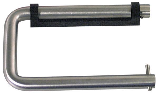 d line toiletpapirholder matbørstet med sort vægbeslag