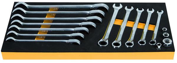 Ironside modul værktøjssortiment ringskraldenøgler 8-19mm, 403mm