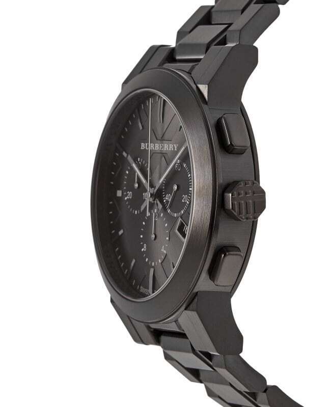 Burberry herreur Chronograph The City sort PVD-belægning Bu9354