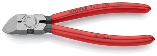 Knipex 7211 sidebidetang poleret til kunststof, 160mm
