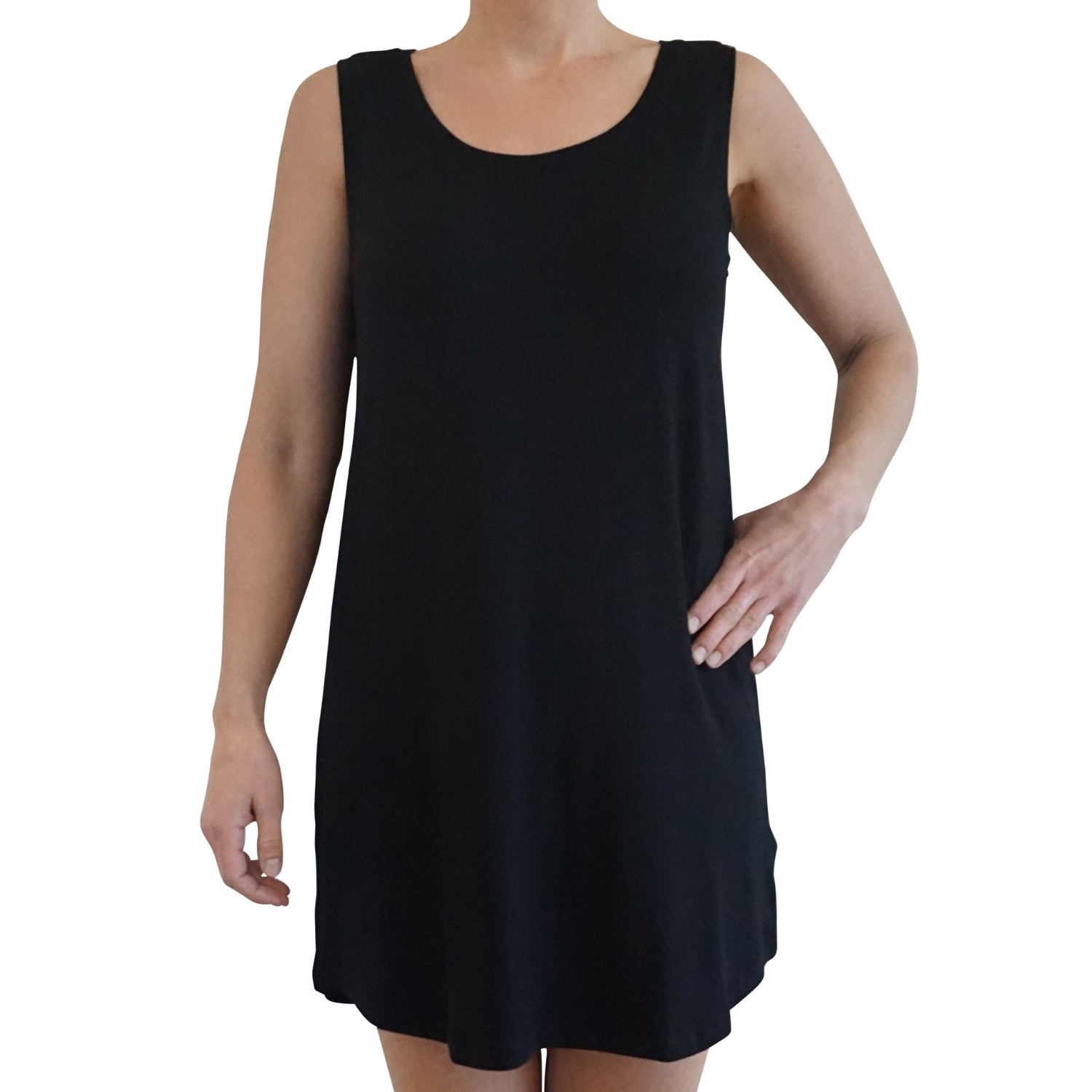 Dame natkjole uden ærme - Sort