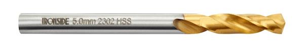Ironside spiralbor kort DIN 338 HSS TiN Tip