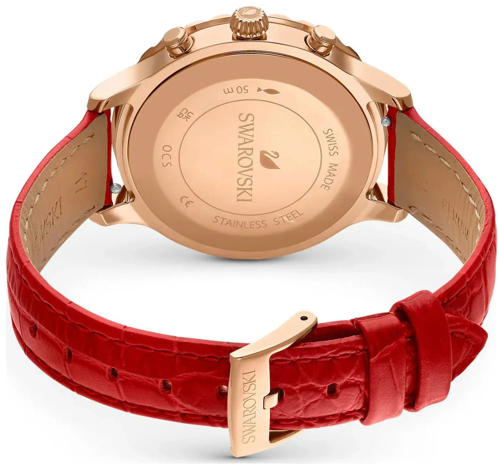 Swarovski Octea Lux Chrono rødt dameur 5646975