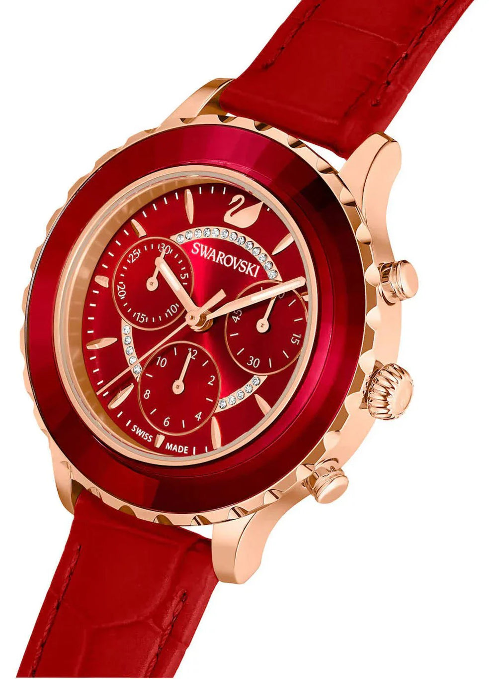 Swarovski Octea Lux Chrono rødt dameur 5646975
