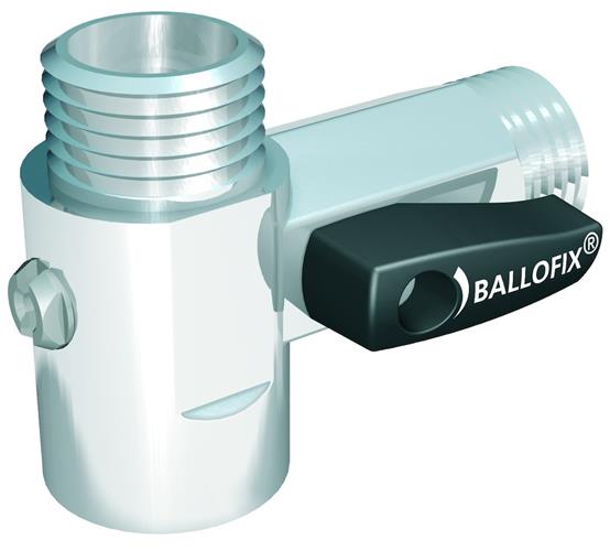 Broen Ballofix T-stykke vinkel med kontraventil og dobbelt afspærring muffe/nippel/nippel