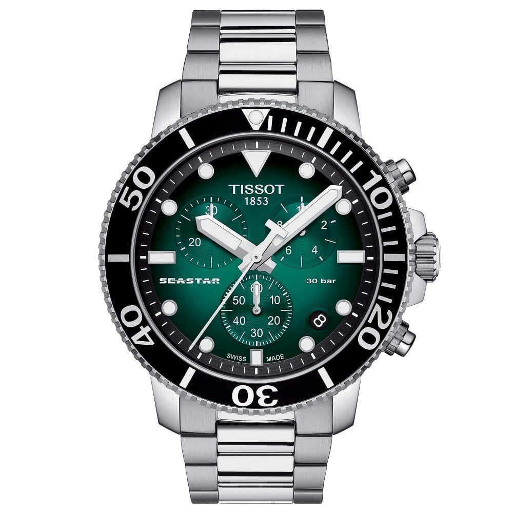 Tissot Chronograph herreur Seastar 1000 grøn T120.417.11.091.01