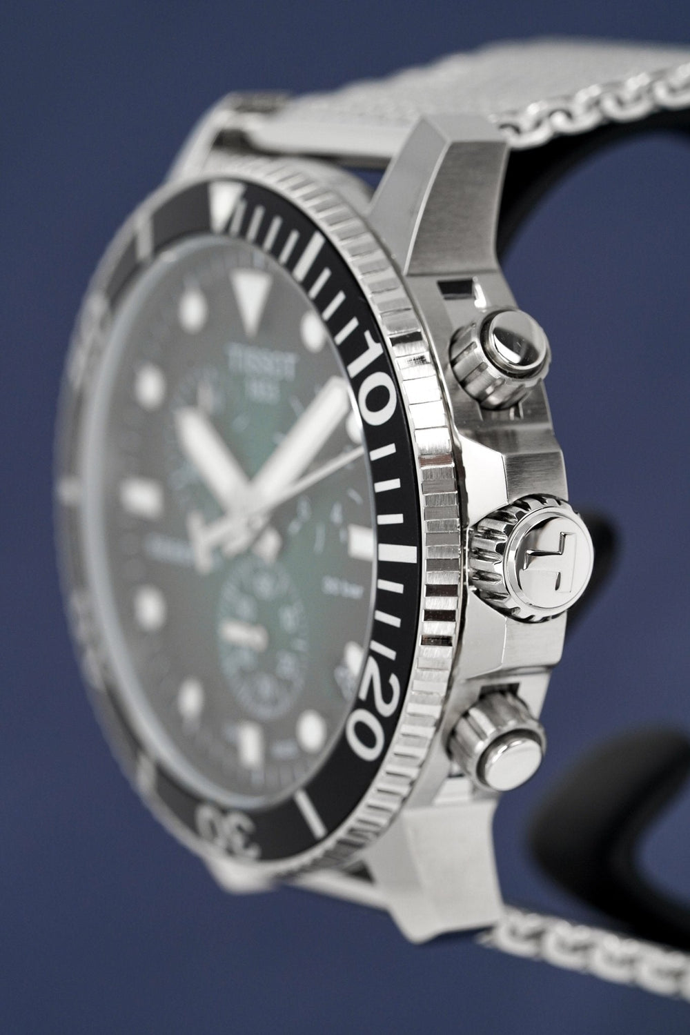 Tissot Chronograph ur Seastar 1000 grøn meshlænke T120.417.11.091.00