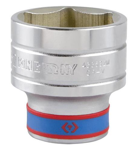 38 mm 6-kant topnøglehoved 1/2 i krom-vanadium med kuglelås - King Tony