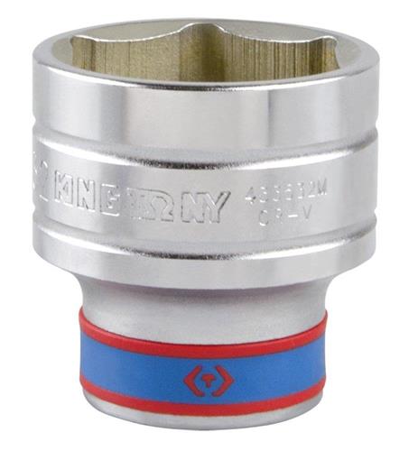 38 mm 6-kant topnøglehoved 1/2 i krom-vanadium med kuglelås - King Tony