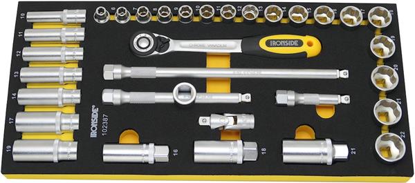 Ironside modul værktøjssortiment topnøglesæt metrisk 3/8", 403mm