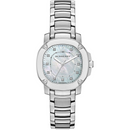 Burberry The Britain Diamonds Mother Of Pearl skive sølv stål rem ur For Women BBY1804