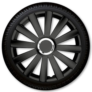 14" Spyder Pro sort hjulkapselsæt