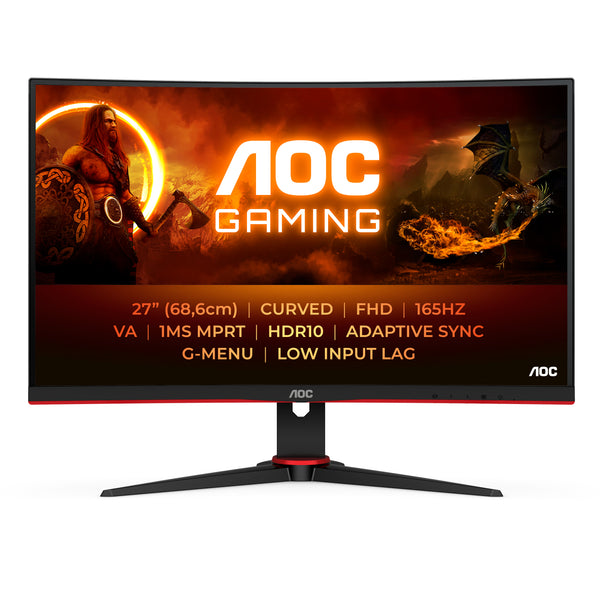 AOC Gaming C27G2E/BK 27 1920 x 1080 (Full HD) VGA (HD-15) HDMI DisplayPort 165Hz