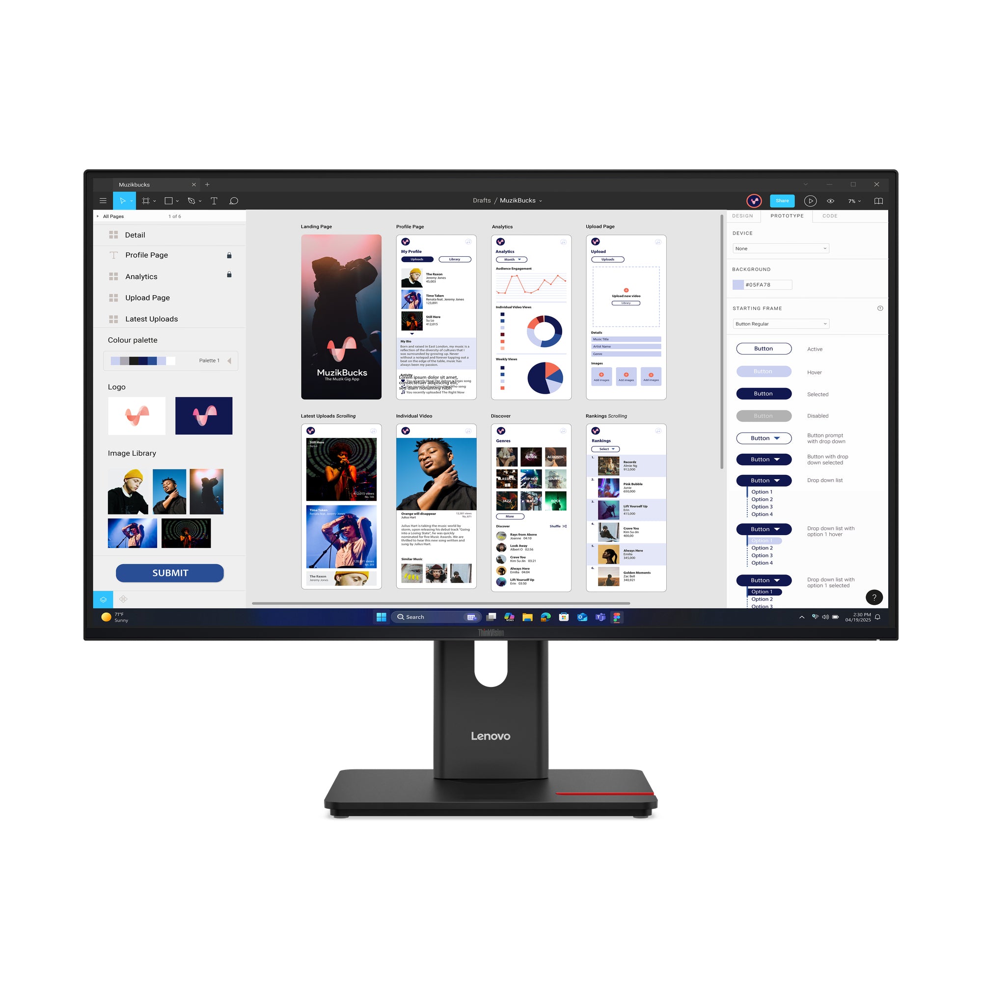 Lenovo ThinkVision T32UD-40 LED display 80 cm (31.5) 3840 x 2160 pixel 4K Ultra HD LCD Sort