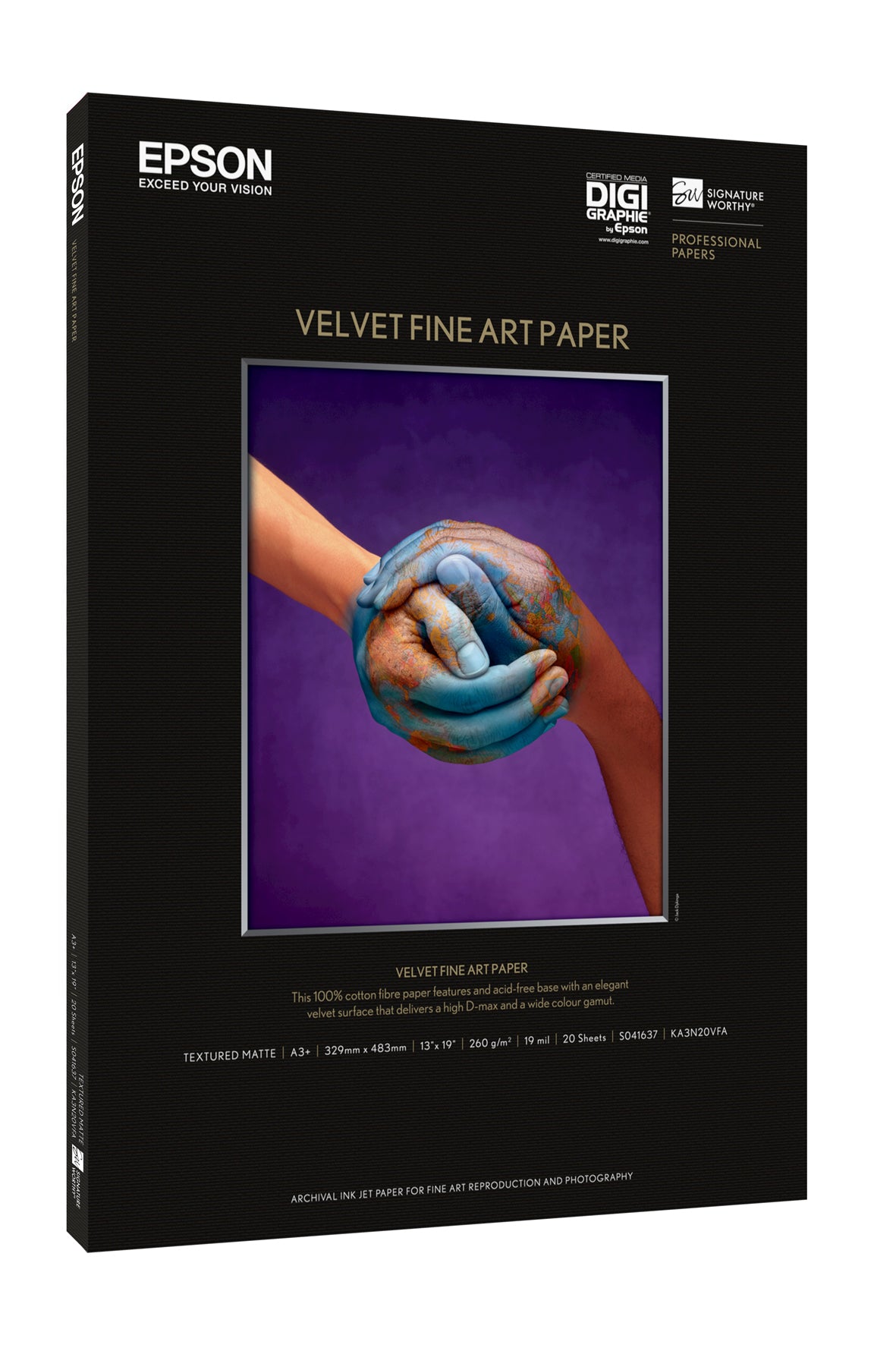 Epson Fine Art Velvet Papir A3 plus (329 x 423 mm) 20ark
