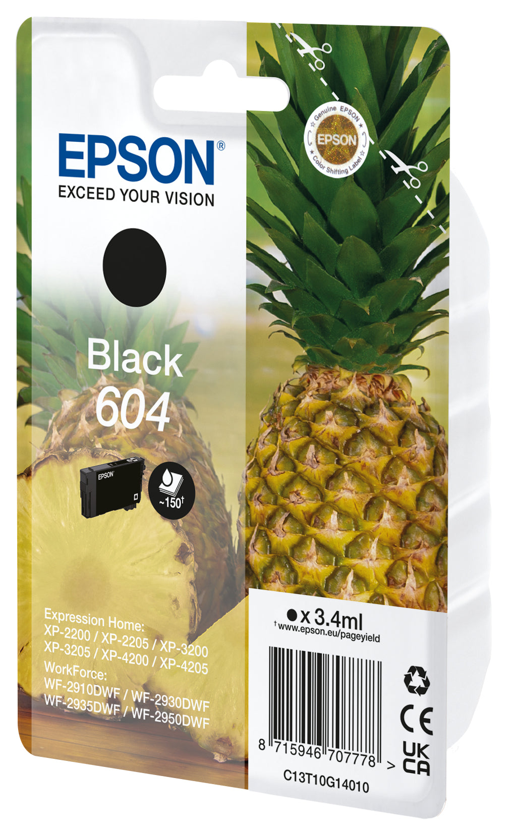 Epson 604 Sort 150 sider Blæk C13T10G14020