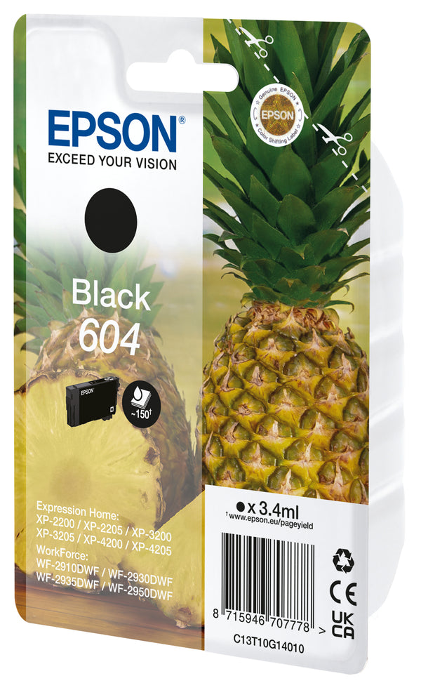 Epson 604 Sort 150 sider Blæk C13T10G14020