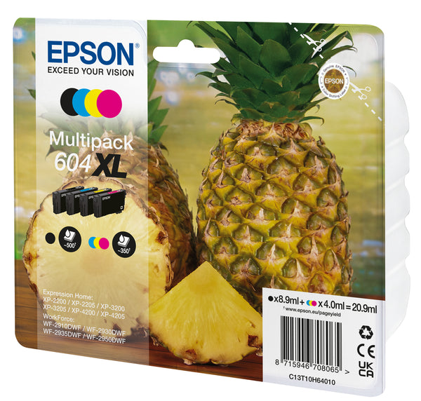 Epson 604XL Multipack Sort Gul Cyan Magenta Blæk C13T10H64020