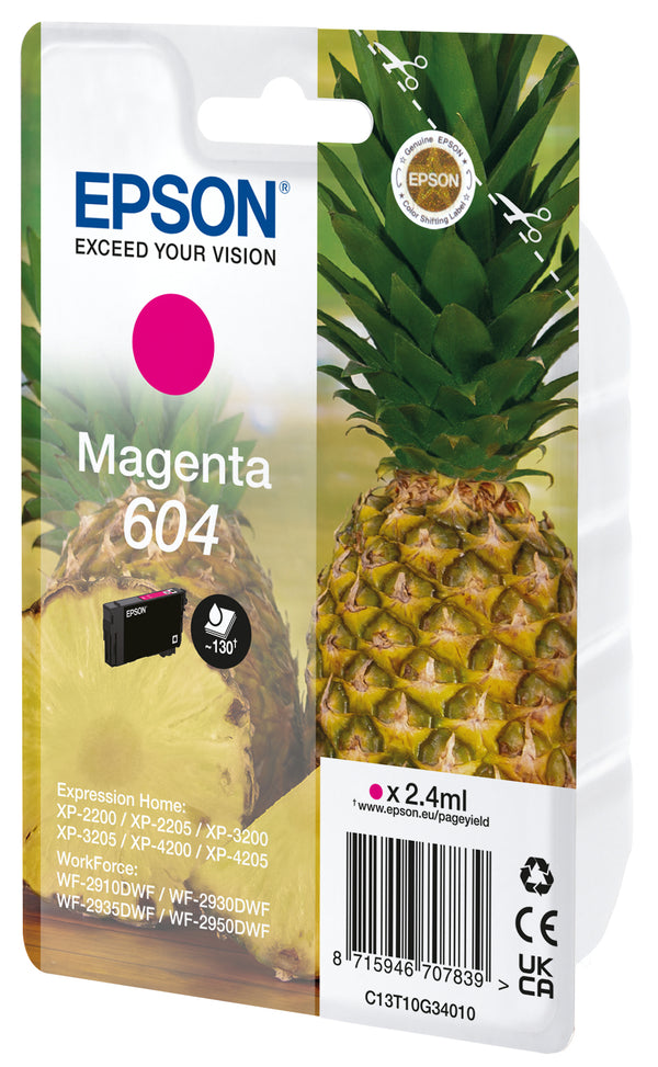 Epson 604 Magenta 130 sider Blæk C13T10G34020