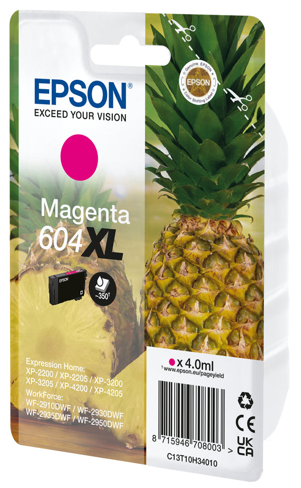 Epson 604XL Singlepack Magenta 350 sider Blæk C13T10H34020