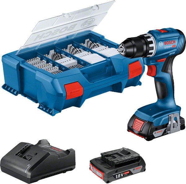 Bosch GSR 18V-45 PROFESSIONAL Bore-/skruemaskine Uden batteri 2 batterier inkluderet Nøgleløs borepatron