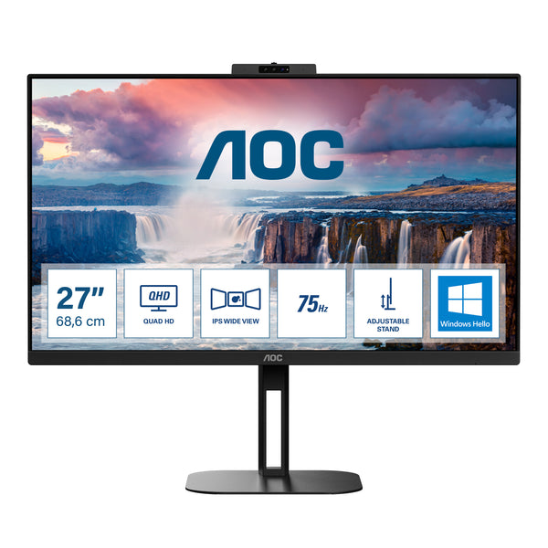 AOC Value-line Q27V5CW/BK 27 2560 x 1440 (2K) HDMI DisplayPort USB-C 75Hz  Dockingskærm